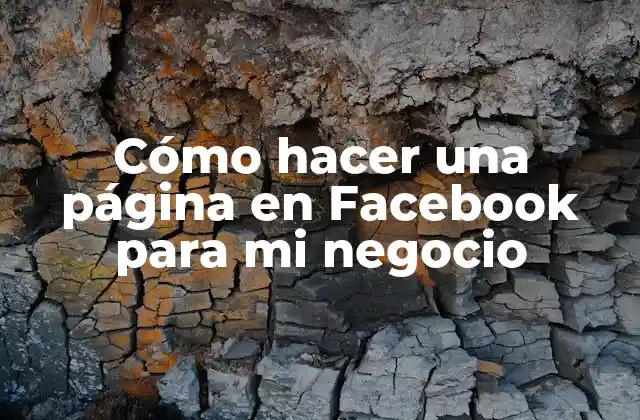 Cómo Hacer una Página en Facebook para Mi Negocio