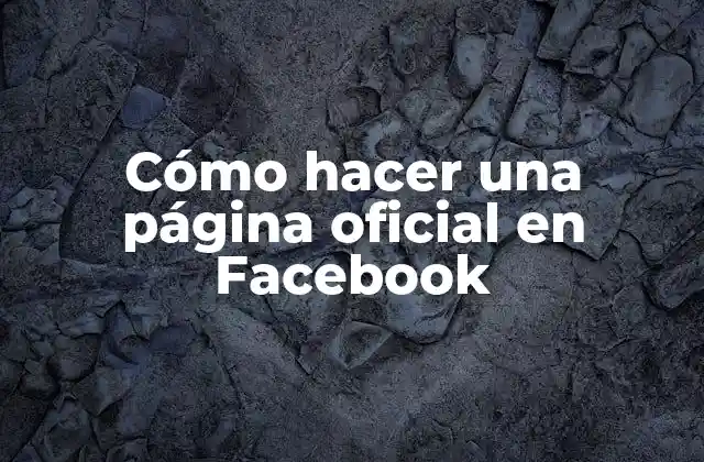 Cómo Hacer una Página Oficial en Facebook 2 Cómo hacer una página oficial en Facebook