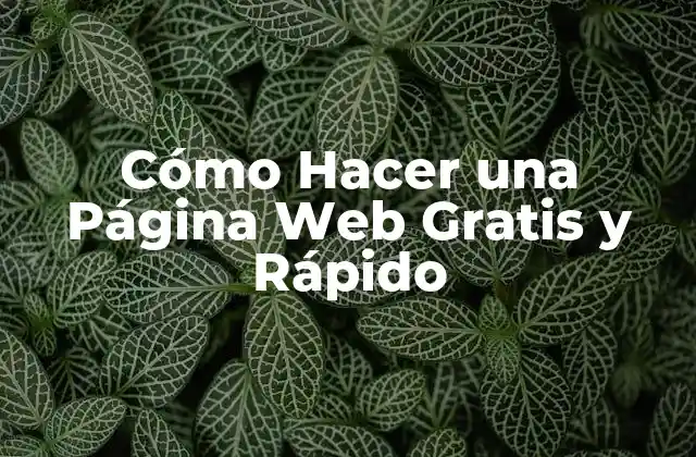 Cómo Hacer una Página Web Gratis y Rápido