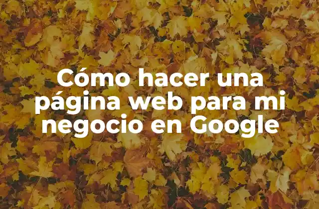 Cómo Hacer una Página Web para Mi Negocio en Google 2 Cómo hacer una página web para mi negocio en Google