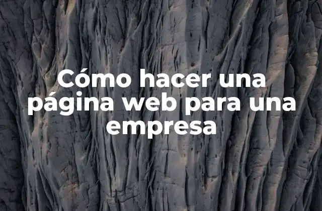 Cómo Hacer una Página Web para una Empresa