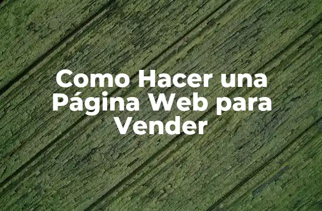 Como Hacer una Página Web para Vender