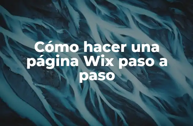 Cómo Hacer una Página Wix Paso a Paso