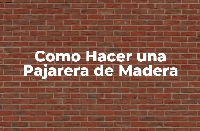 Como Hacer una Pajarera de Madera