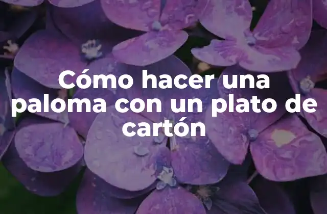 Cómo Hacer una Paloma con un Plato de Cartón