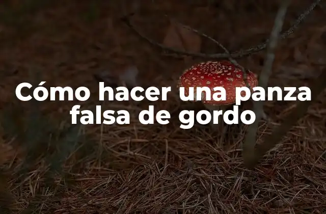 Cómo Hacer una Panza Falsa de Gordo