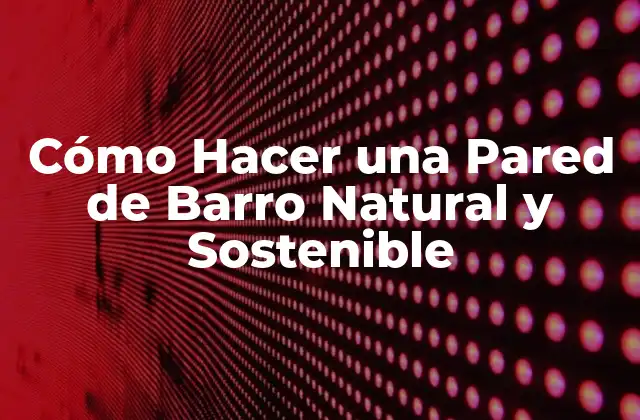 Cómo Hacer una Pared de Barro Natural y Sostenible