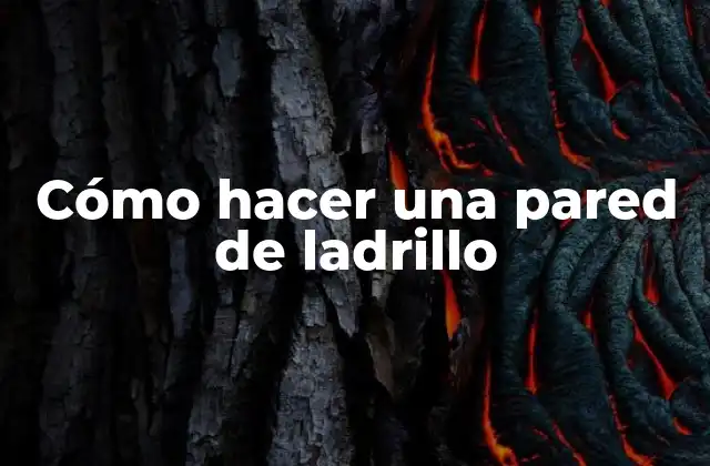 Cómo Hacer una Pared de Ladrillo