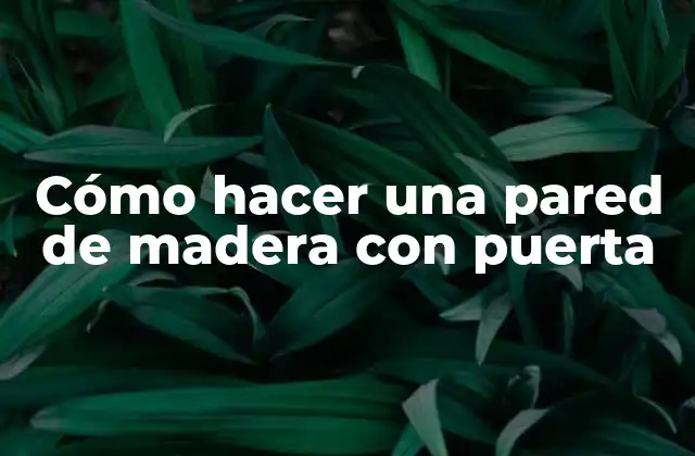 Cómo Hacer una Pared de Madera con Puerta