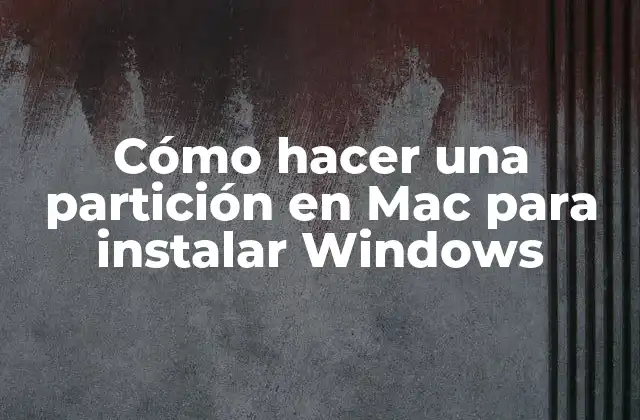 Cómo Hacer una Partición en Mac para Instalar Windows