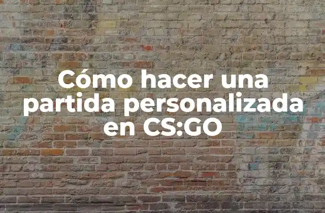 Cómo Hacer una Partida Personalizada en Cs:go