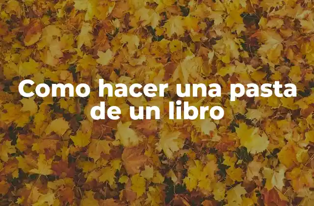 Como Hacer una Pasta de un Libro