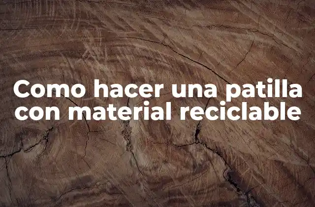 Como Hacer una Patilla con Material Reciclable