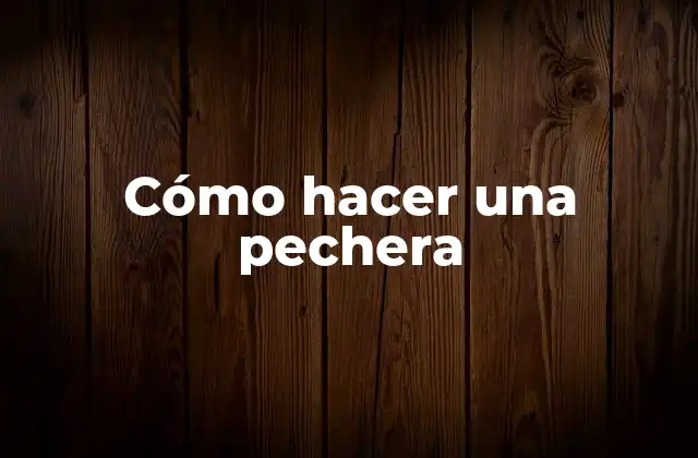 Cómo Hacer una Pechera