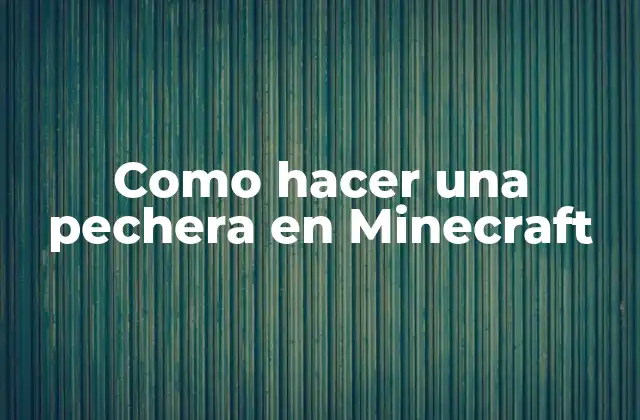Como Hacer una Pechera en Minecraft