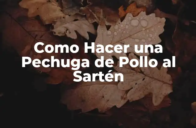Como Hacer una Pechuga de Pollo Al Sartén