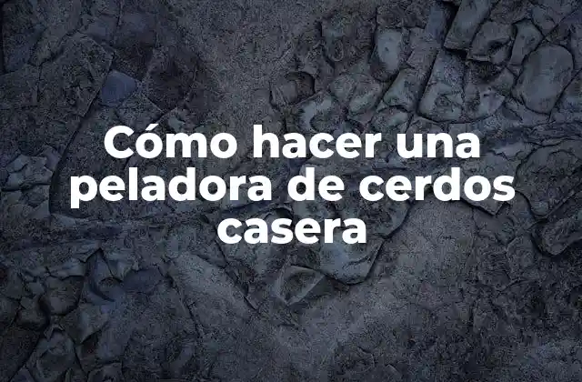 Cómo Hacer una Peladora de Cerdos Casera