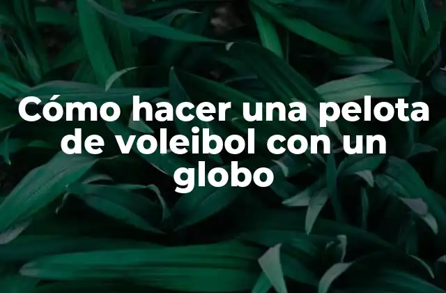 Cómo Hacer una Pelota de Voleibol con un Globo