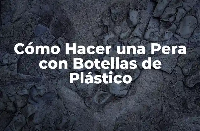 Cómo Hacer una Pera con Botellas de Plástico 2 ¿Qué es una Pera con Botellas de Plástico y para Qué Sirve?