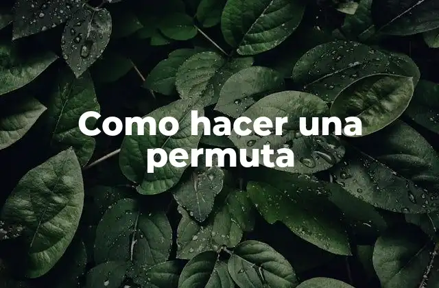 Como Hacer una Permuta