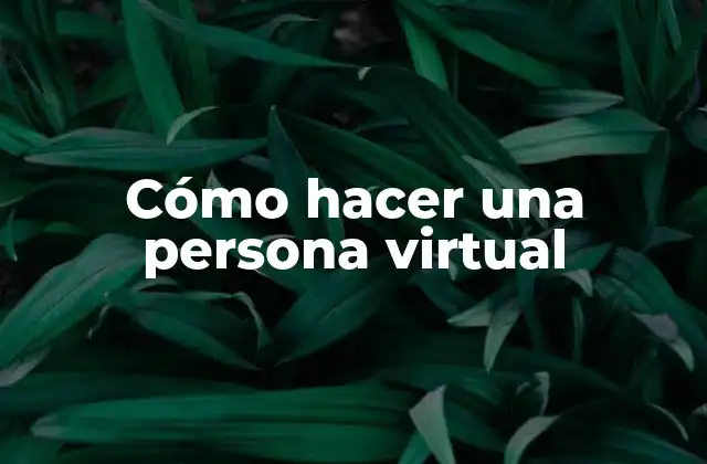 Cómo hacer una persona virtual