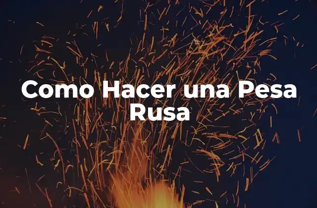 Como Hacer una Pesa Rusa