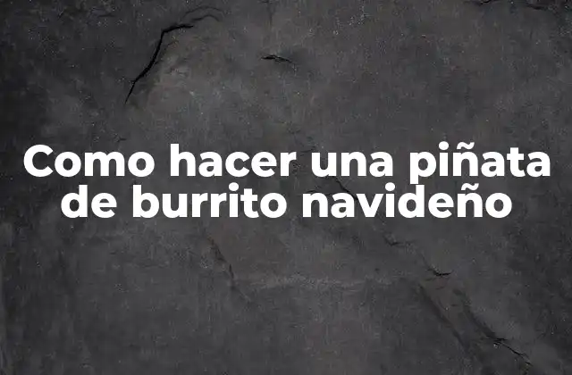 Como Hacer una Piñata de Burrito Navideño