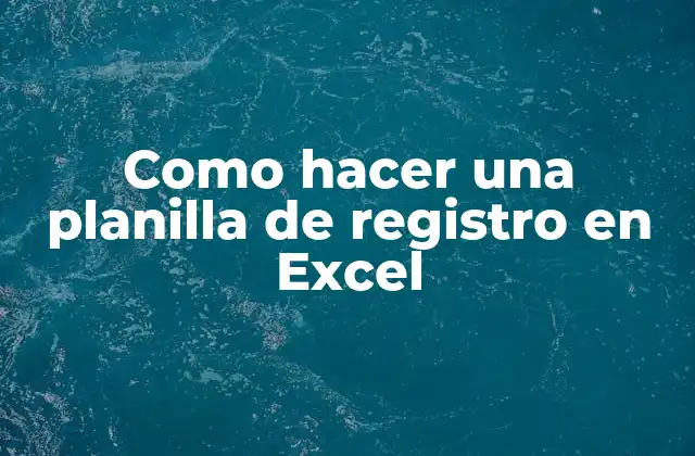 Como Hacer una Planilla de Registro en Excel 2 Como hacer una planilla de registro en Excel