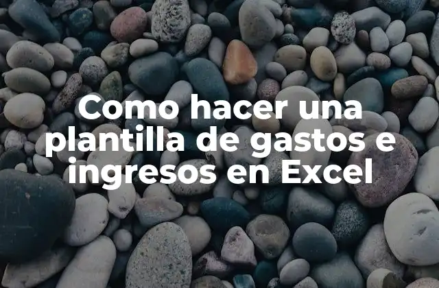 Como Hacer una Plantilla de Gastos e Ingresos en Excel