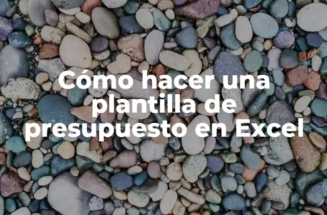 Cómo Hacer una Plantilla de Presupuesto en Excel