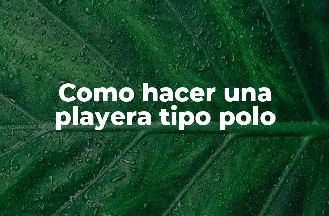 Como Hacer una Playera Tipo Polo