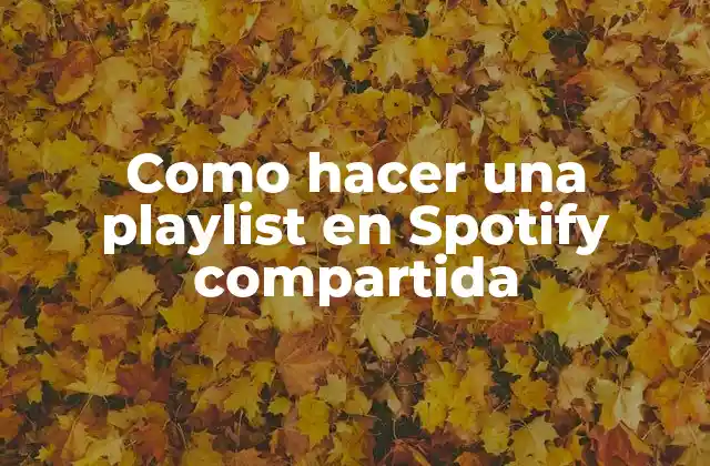Como Hacer una Playlist en Spotify Compartida