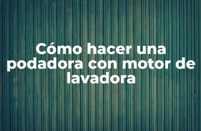 Cómo Hacer una Podadora con Motor de Lavadora
