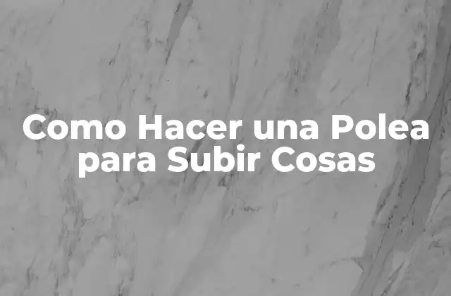 ¿Qué es una Polea y para Qué Sirve?