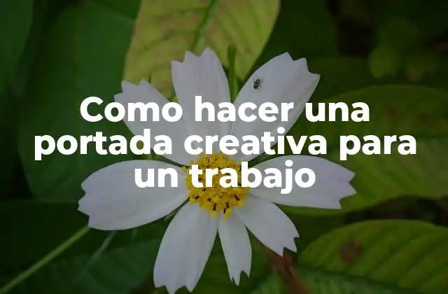 Como Hacer una Portada Creativa para un Trabajo