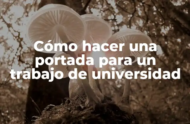 Cómo Hacer una Portada para un Trabajo de Universidad