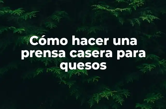 Cómo Hacer una Prensa Casera para Quesos