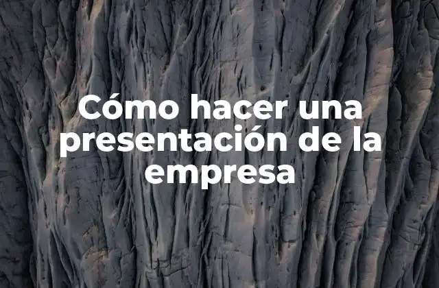 Cómo Hacer una Presentación de la Empresa