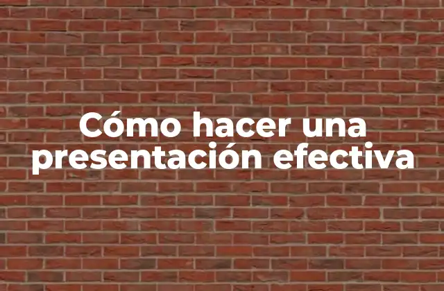 Cómo Hacer una Presentación Efectiva