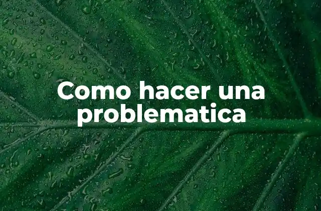 Como Hacer una Problematica