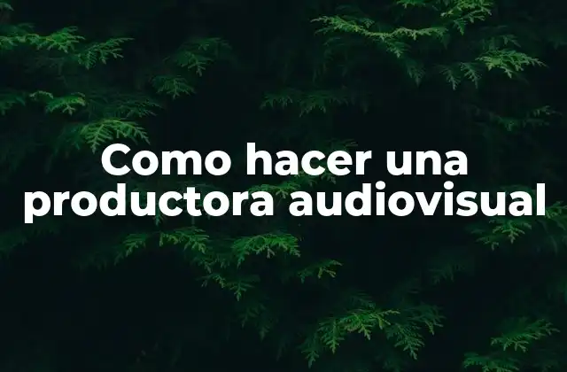 Como Hacer una Productora Audiovisual