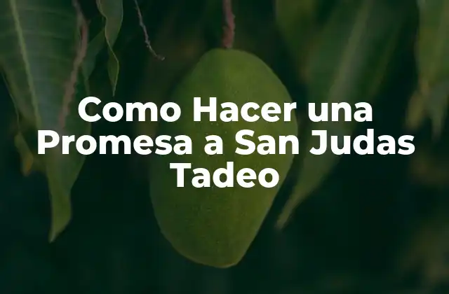 Como Hacer una Promesa a San Judas Tadeo