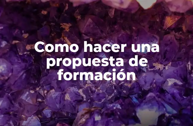 Como Hacer una Propuesta de Formación