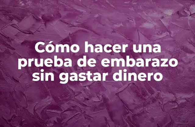 Cómo Hacer una Prueba de Embarazo sin Gastar Dinero