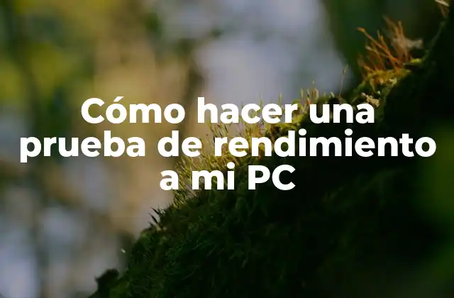 Cómo Hacer una Prueba de Rendimiento a Mi Pc