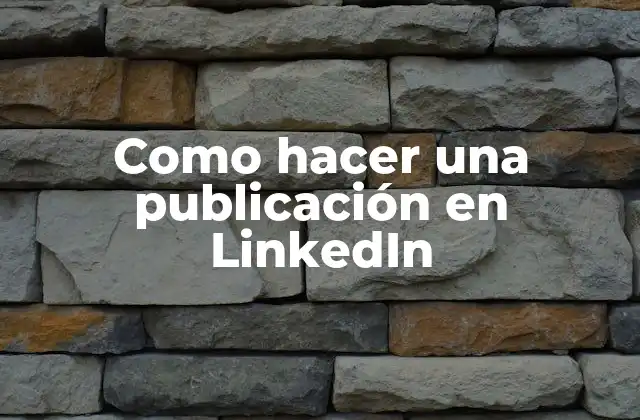 Como Hacer una Publicación en Linkedin