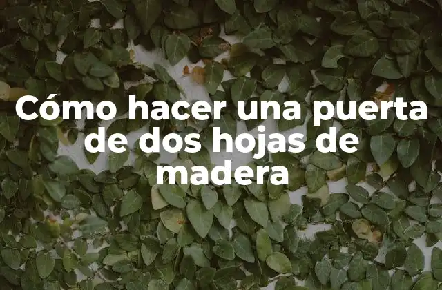 Cómo hacer una puerta de dos hojas de madera