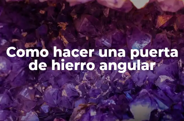 Como Hacer una Puerta de Hierro Angular