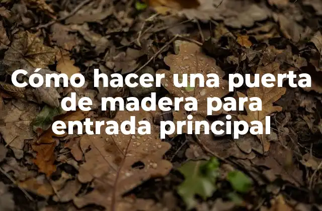 Cómo Hacer una Puerta de Madera para Entrada Principal