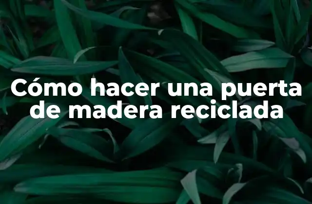 Cómo Hacer una Puerta de Madera Reciclada